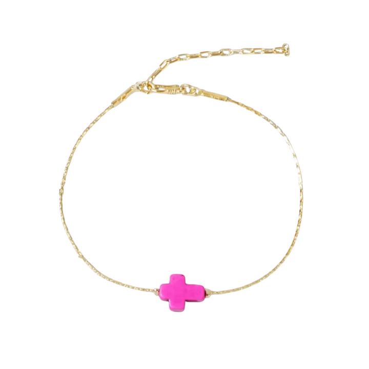 Pink Cross Bracelet