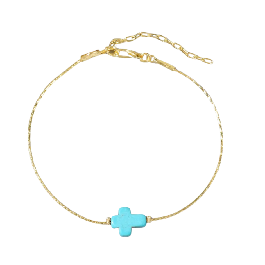 Aqua Cross Bracelet