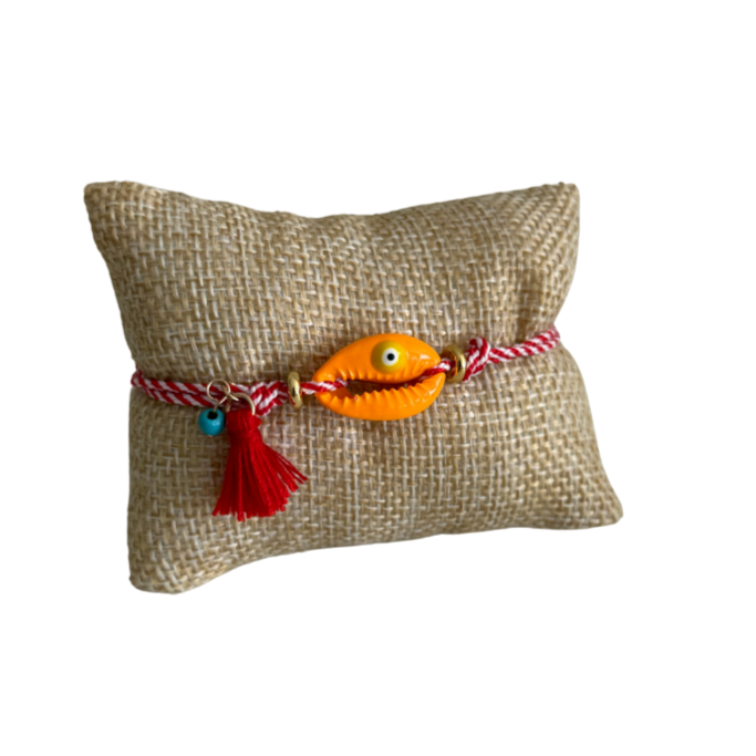 Orange Eye Shell Bracelet
