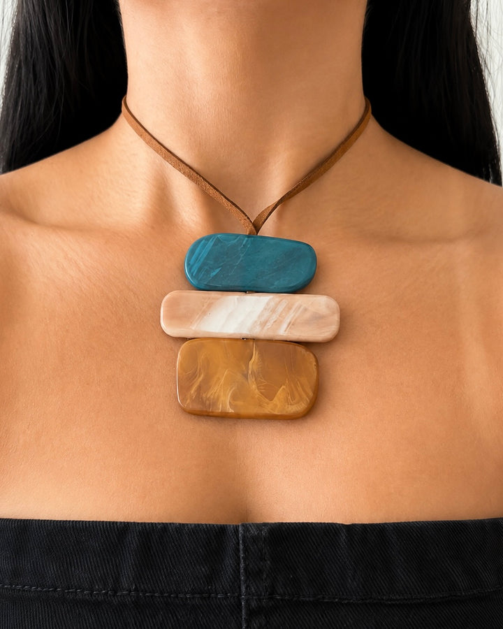 Elena Multicolor Stone Pendant Necklace