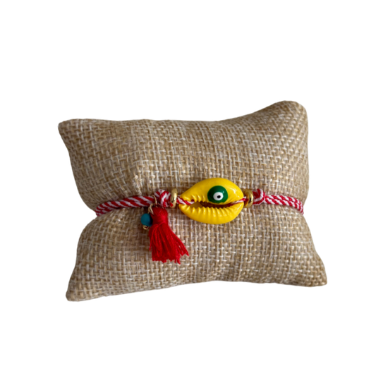 Yellow Eye Shell Bracelet