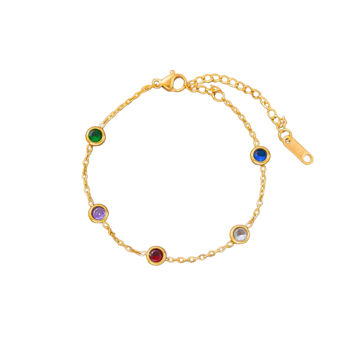 Pulsera de oro arcoíris