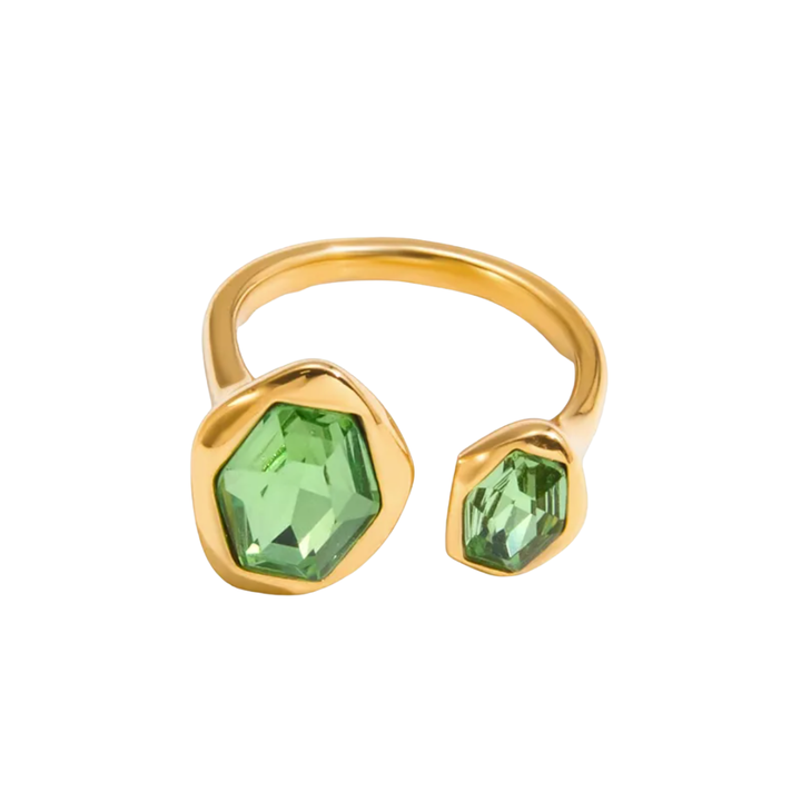 Sea Green Gold Open Ring