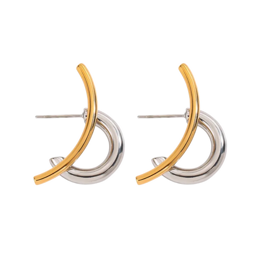 Aimy Two Tone Earrings