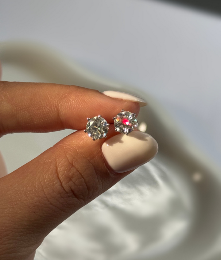 Aurea Silver Moissanite Ear Studs