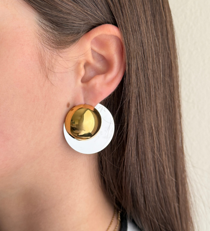 Glam Two Tone  Earrings