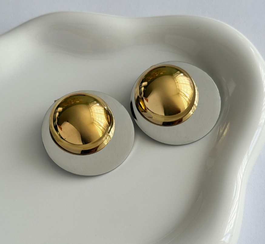 Glam Two Tone  Earrings