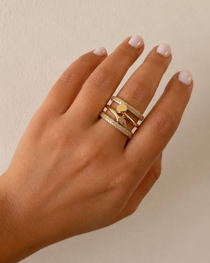 Sofia Gold Crystal Statement Ring