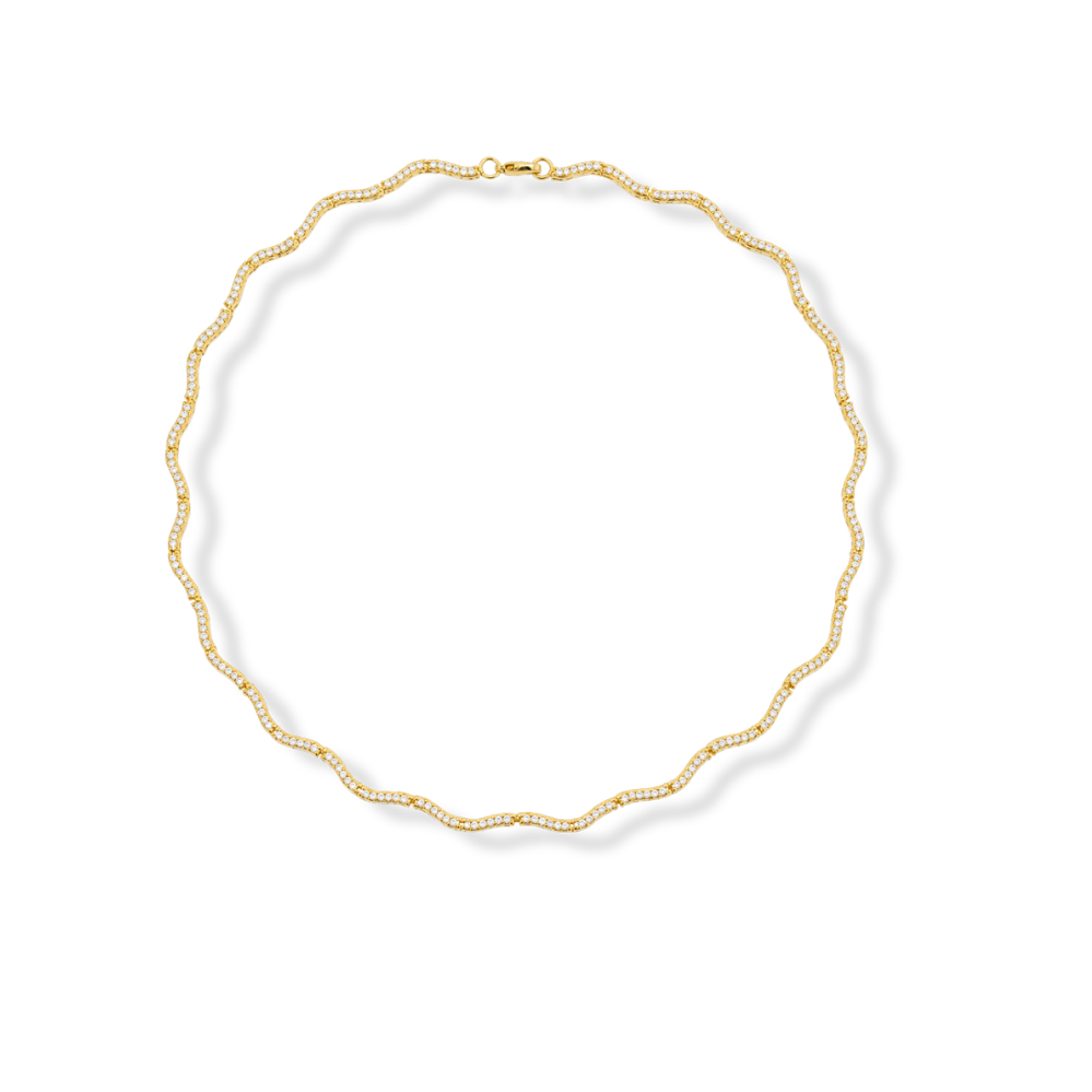 Gold Wave Zircons Necklaces