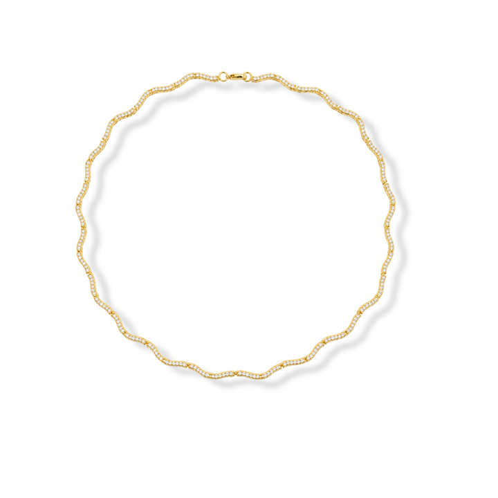 Gold Wave Zircons Necklaces