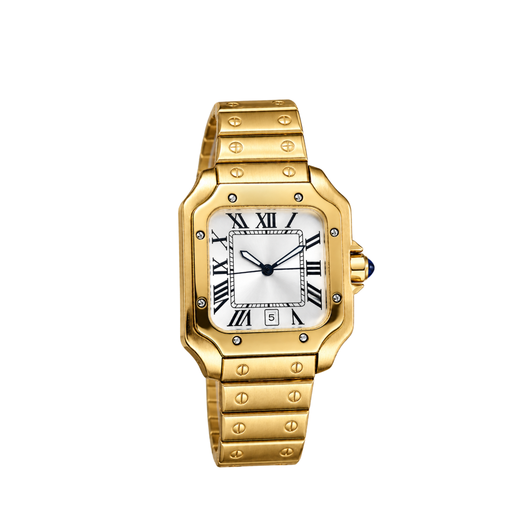 Santos Gold Roman Numeral Unisex Watch