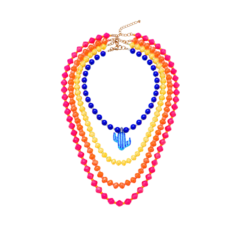 Colorful Cactus Necklaces Resin