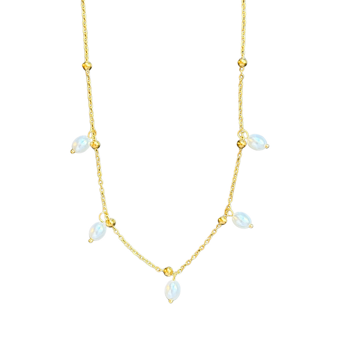 Gargantillas de perlas de musgo