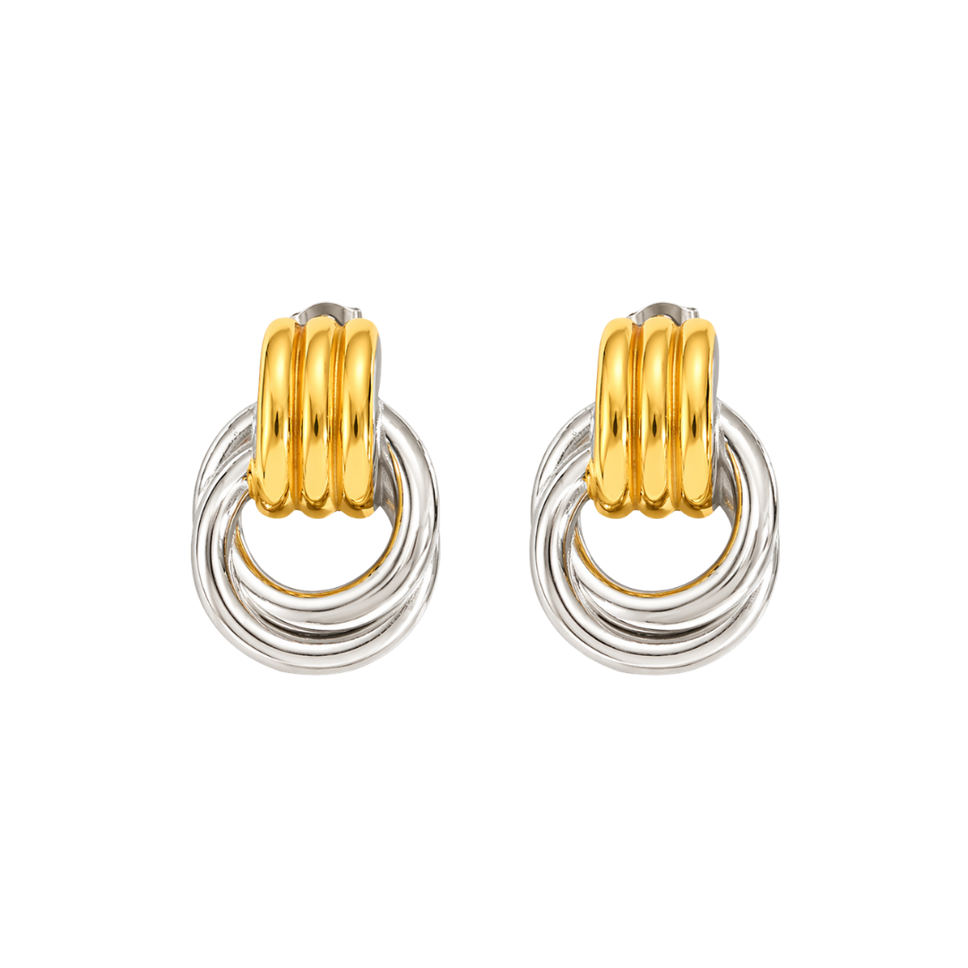 Eleanor Two-tone Crossed Hoops Statements