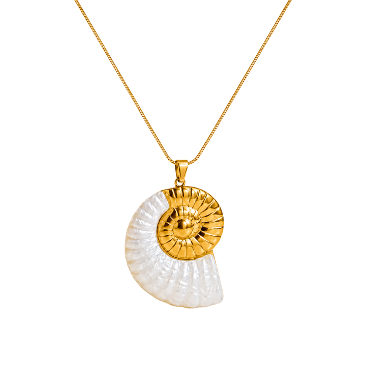 Marina Gold Seashell Pendant  Necklace