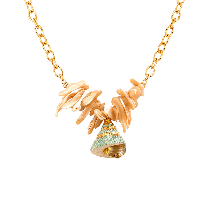 Elafonisi Gold Shell Necklace
