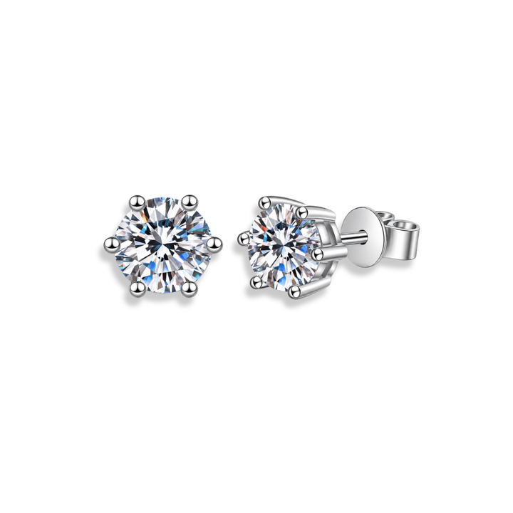 Aurea Silver Moissanite Ear Studs
