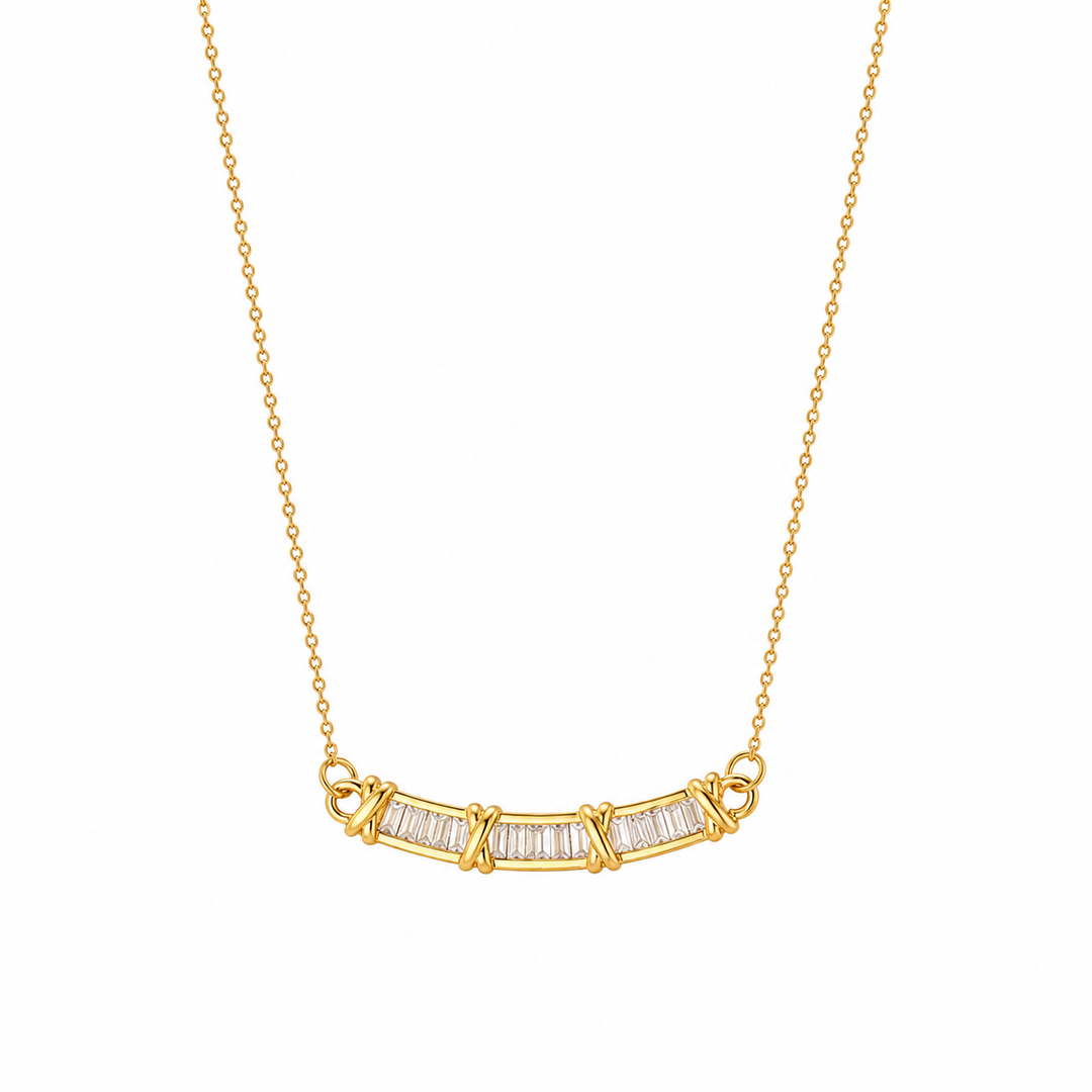 Isabela Gold Baguette Necklace