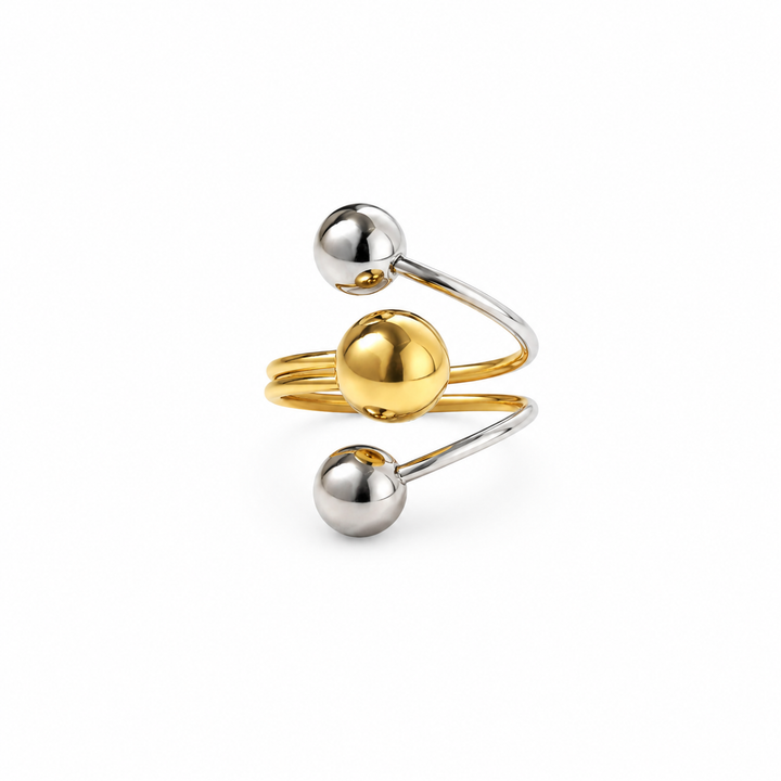 Amelia Two-tone Multisphere Open Ring