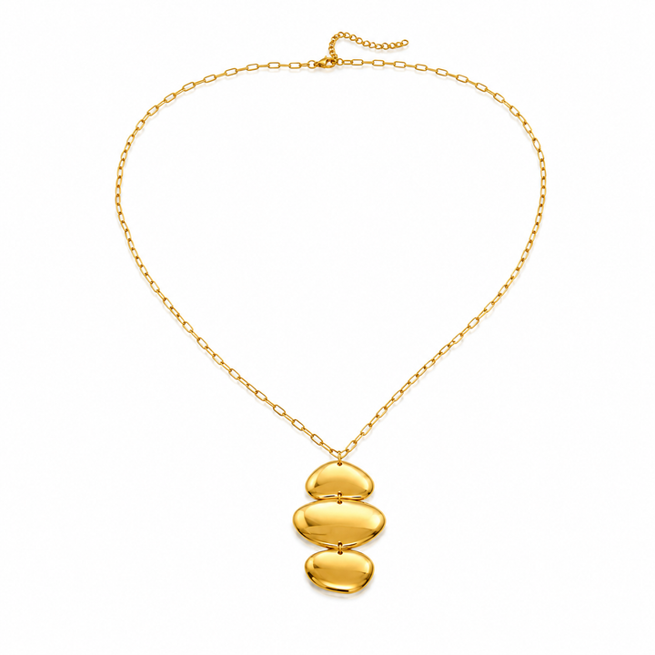 Emy Gold Organic Link Pendant Necklace