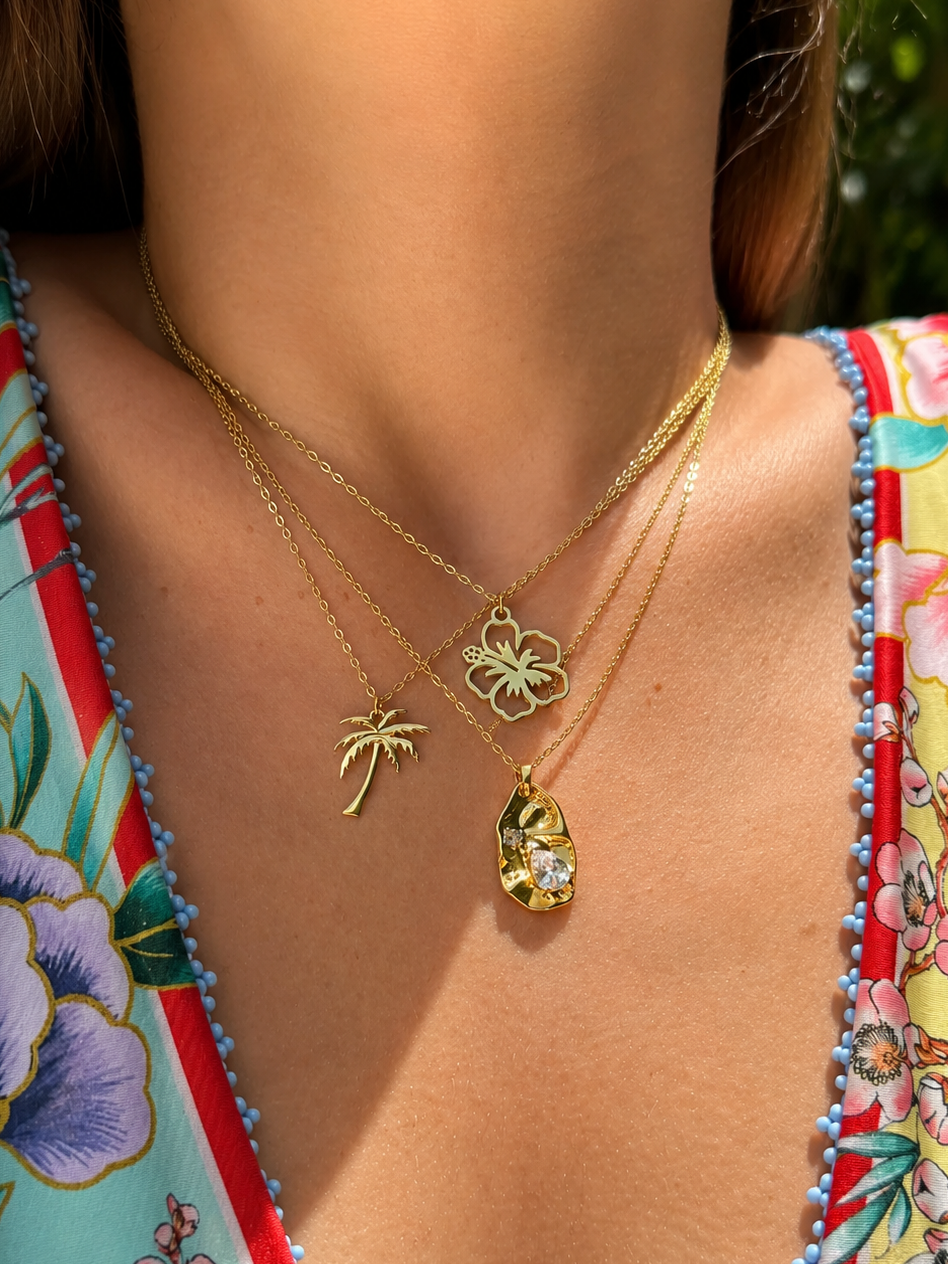 Amapola Stainless Steel Hypoallergenic Gold Necklaces