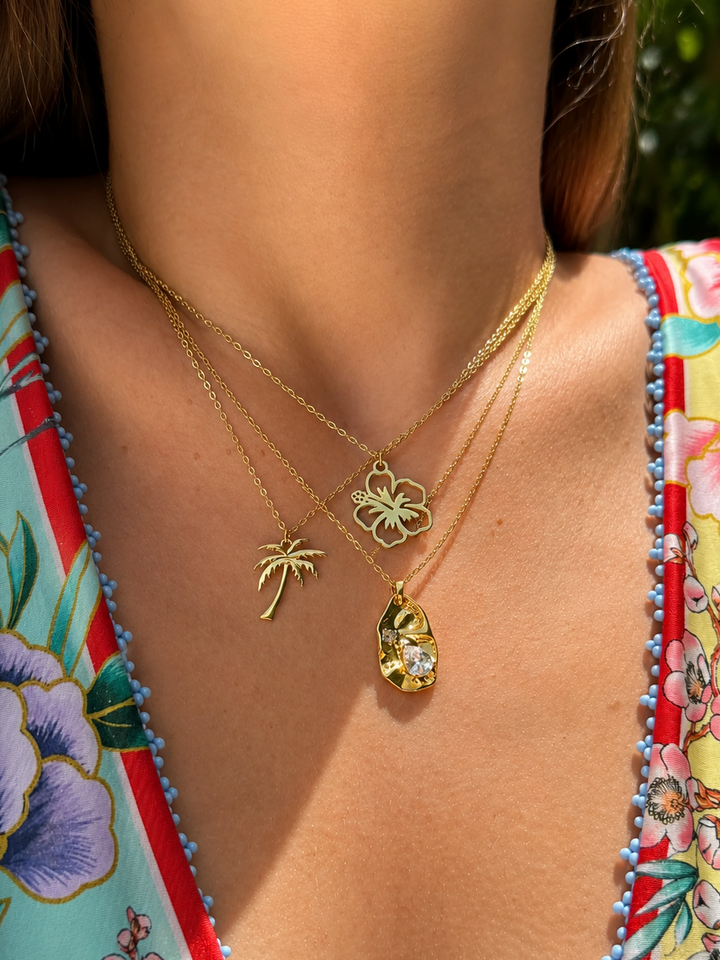 Amapola Stainless Steel Hypoallergenic Gold Necklaces
