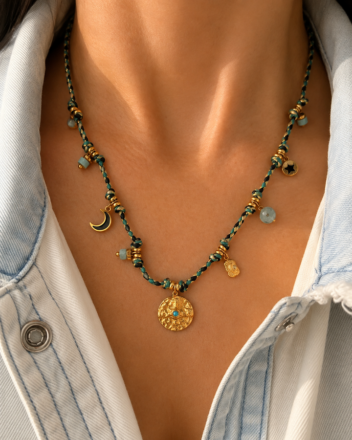Elena Blue Mystical Charms Necklace