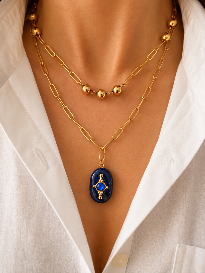 Caroline Gold Bead Necklace