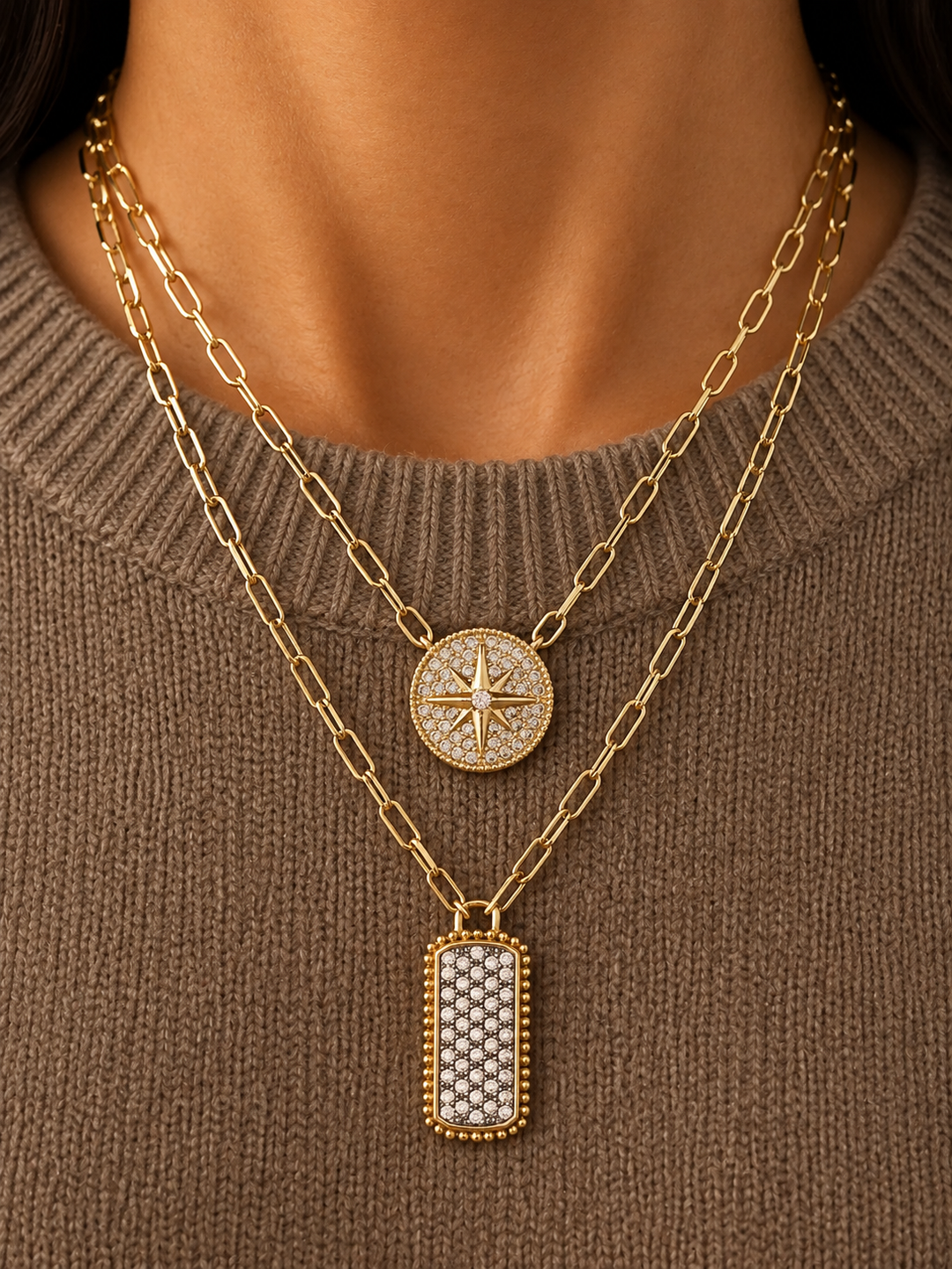 Curie Gold North Star Necklace