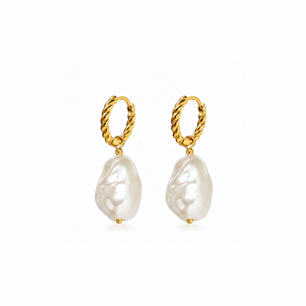 Sophie Gold Baroque Pearl Teardrops