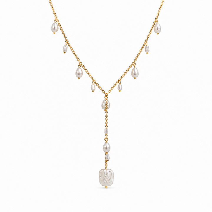 Victoria Gold Pearl Cascade Necklace