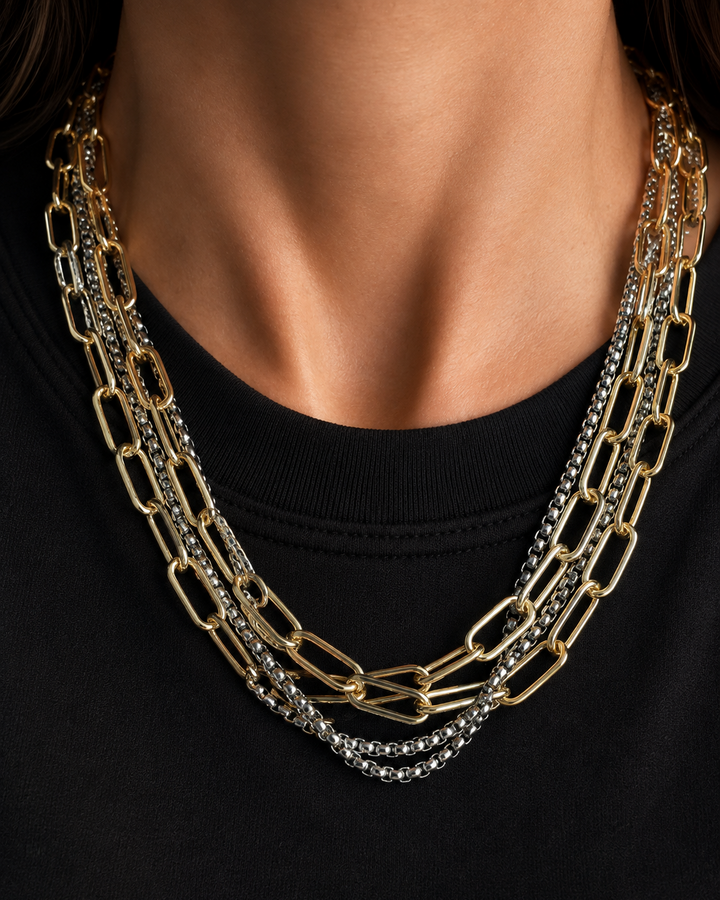 Emi Two-tone Double-layered Necklace