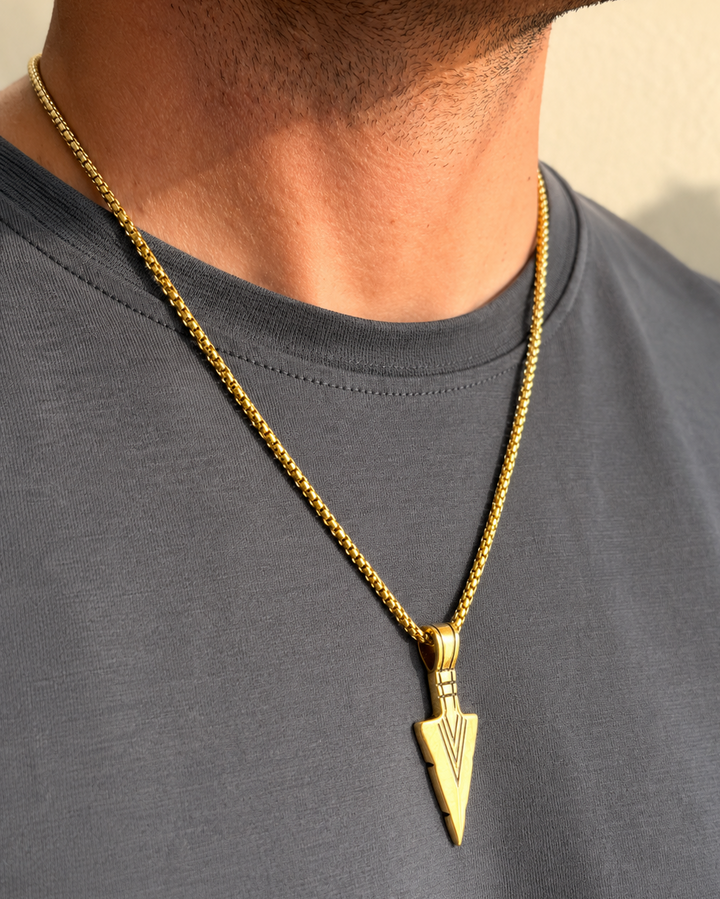 Zafiro Gold Arrowhead Men Necklace