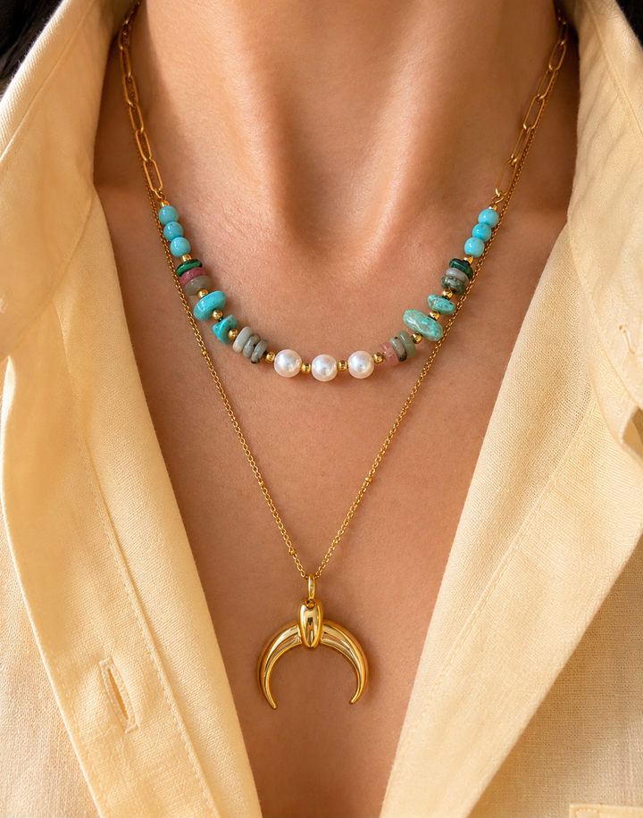 Bianca Gold Crescent Moon Necklace