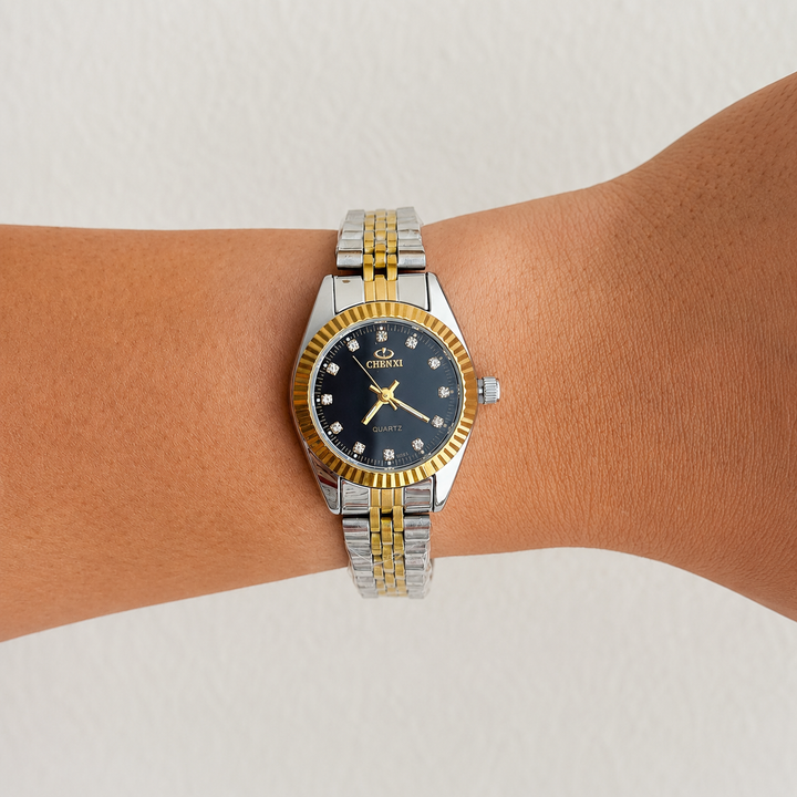 Margaret Two-tone Black Screen Dress watch