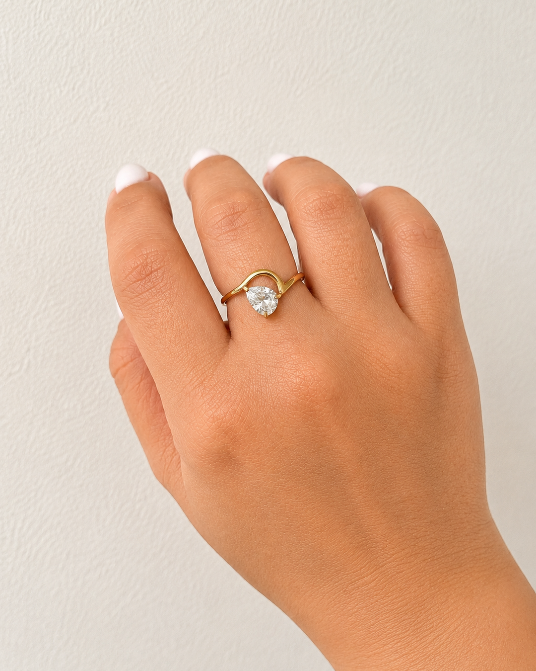 Elowen Gold Irregular Pear Stone Ring