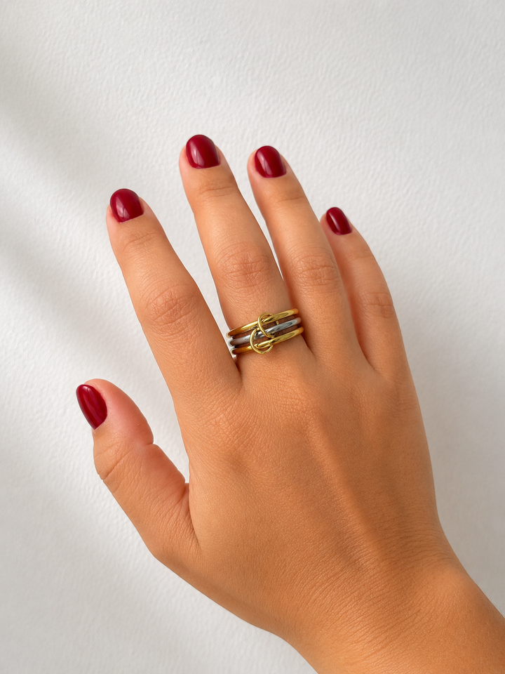 Anillo Hanna de dos tonos