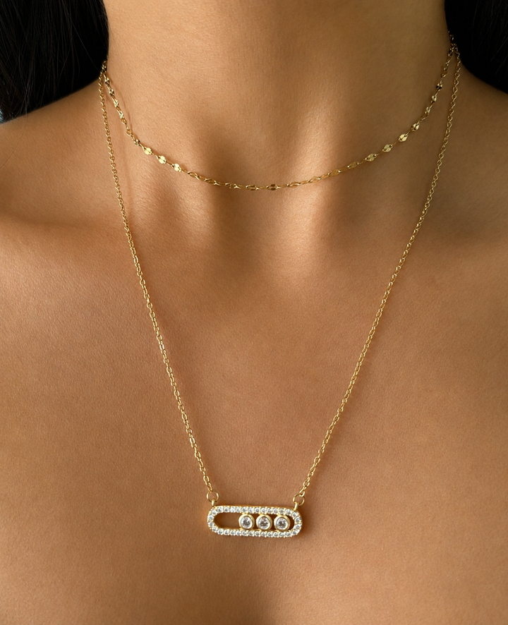 Valentina Gold Triple Sparkle Necklace
