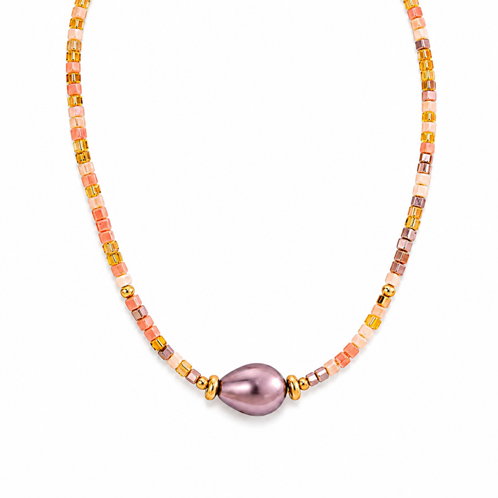 Camila Pink Pearl Drop Necklace