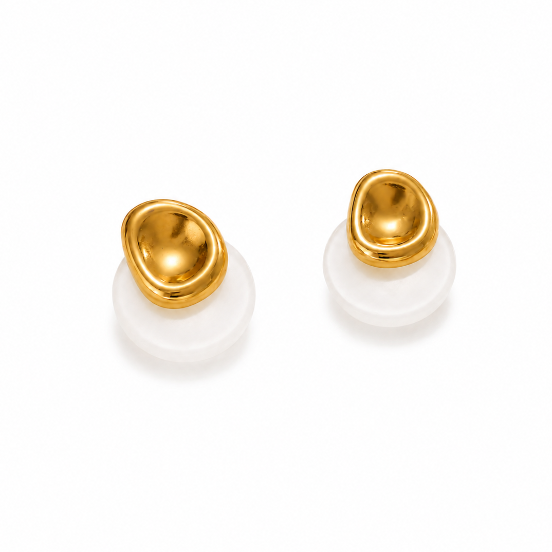 Lauren Gold White Organic Button Statements
