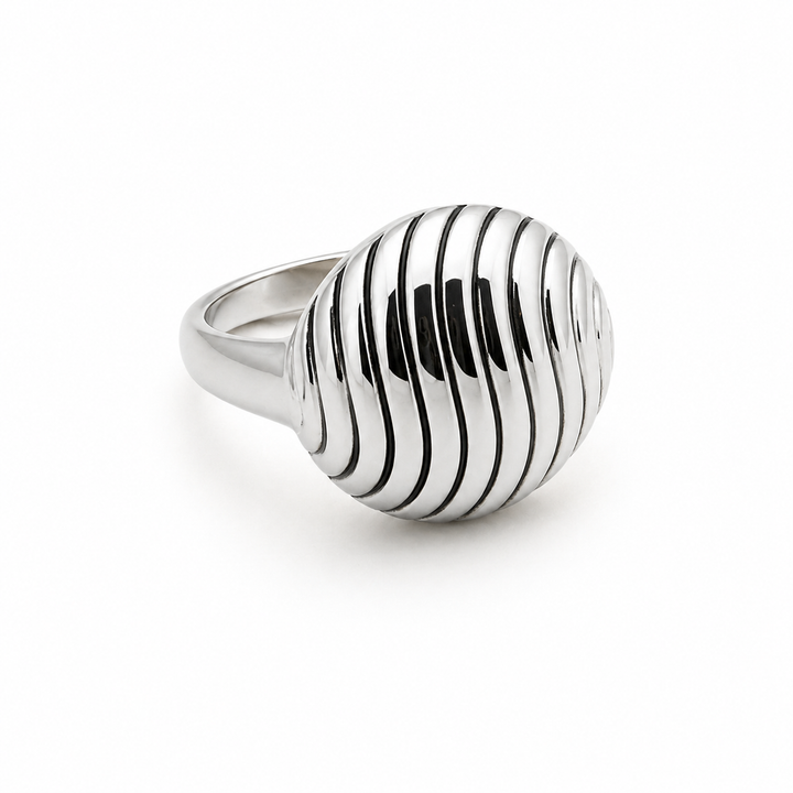 Melody Silver Fluted Dome Ring