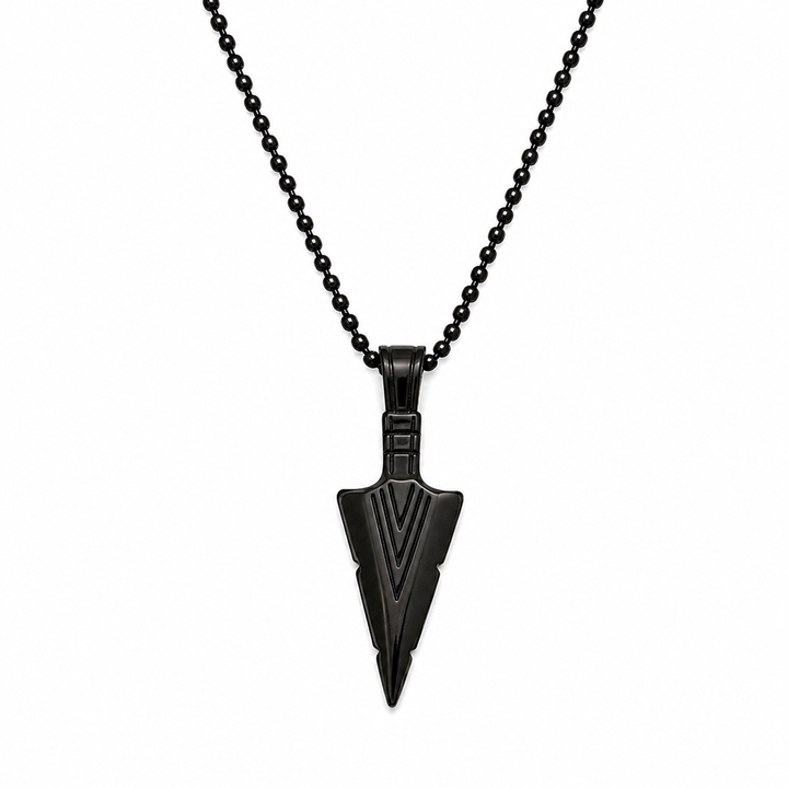 Zafico Black Arrowhead Men Necklace