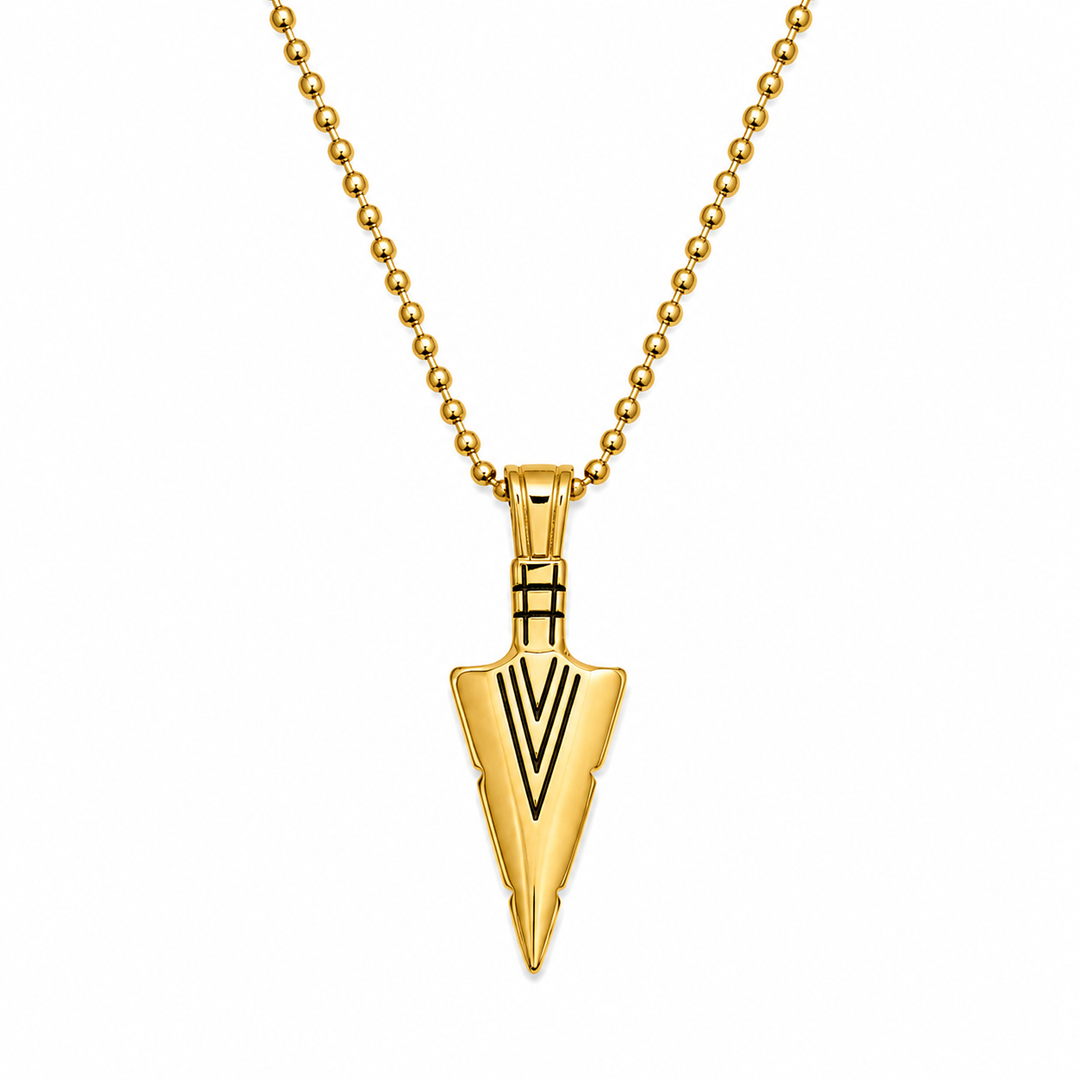 Zafiro Gold Arrowhead Men Necklace