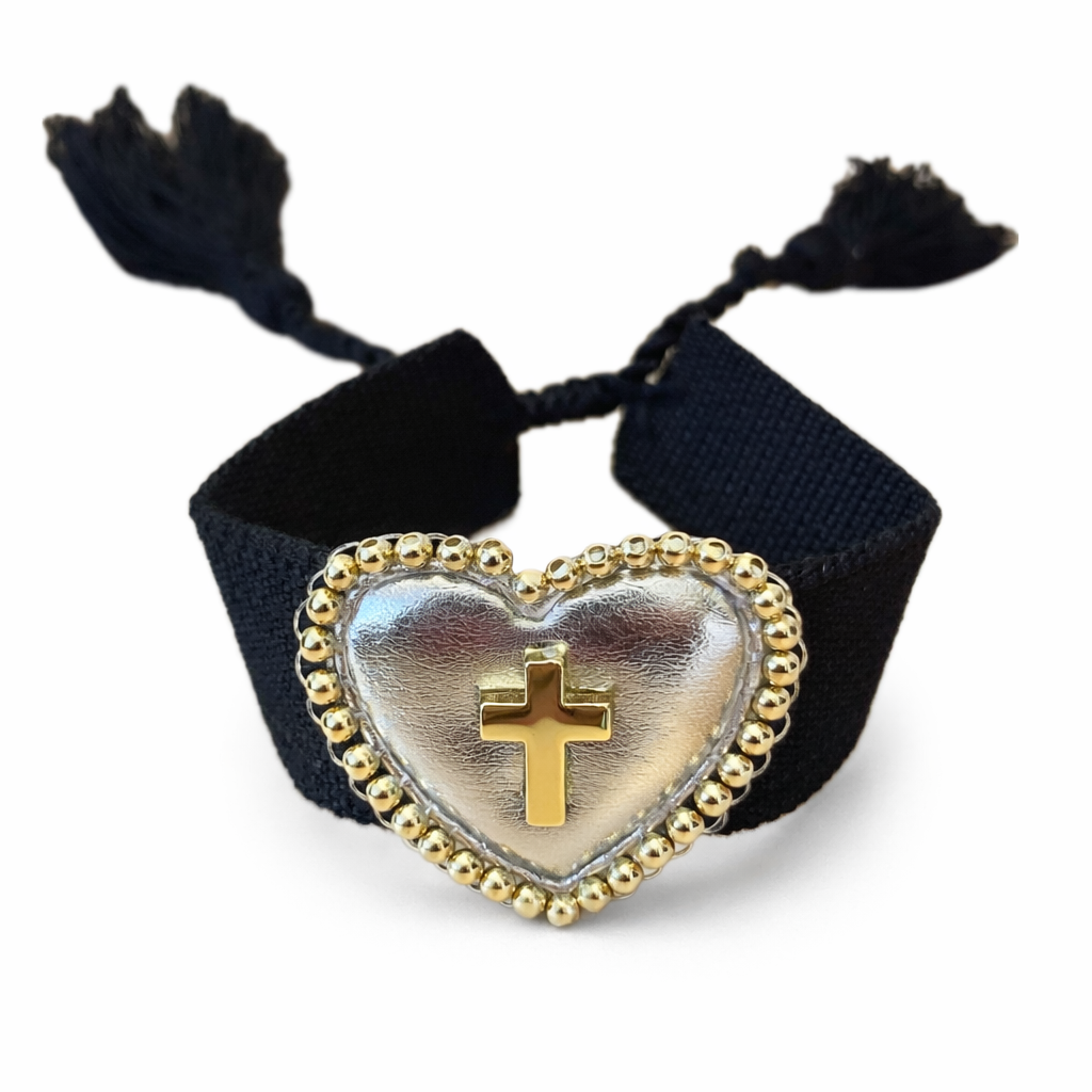 Pulsera de cruz de corazón de Tere