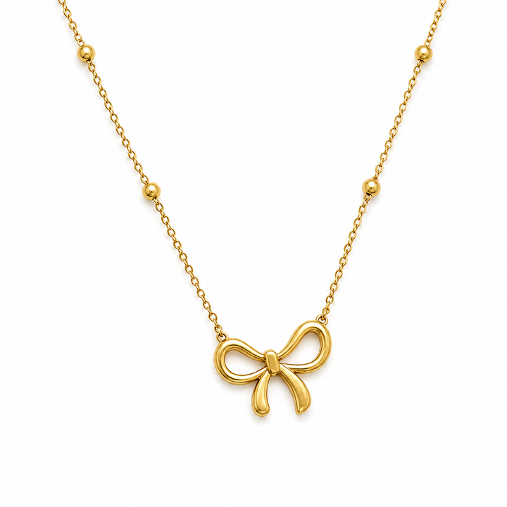 Cutie Gold Bow Necklace