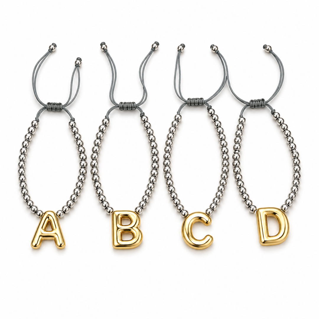 ABC Two-tone Letter Bracelet - B4-4