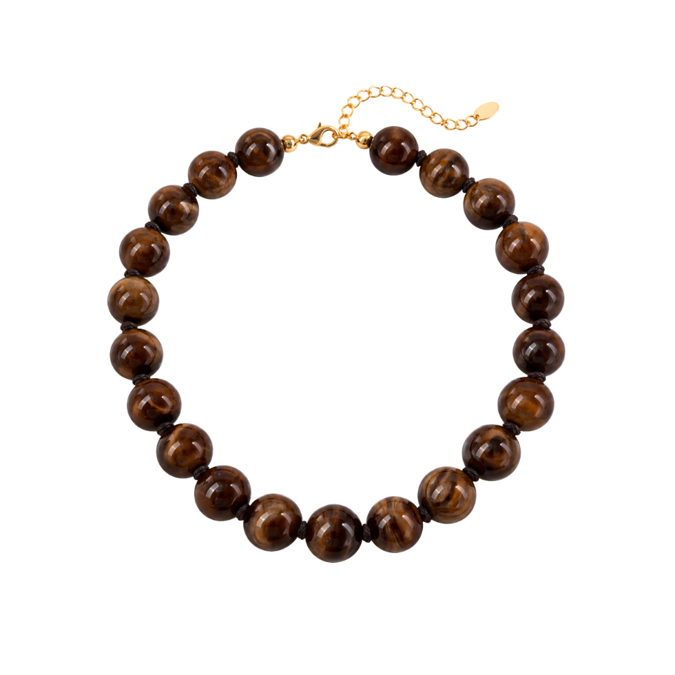 Luciana Chocolate Brown Beaded Necklace