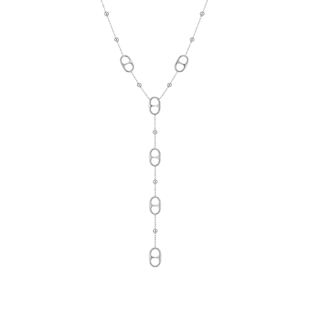 Valeria Silver Link Y Necklace