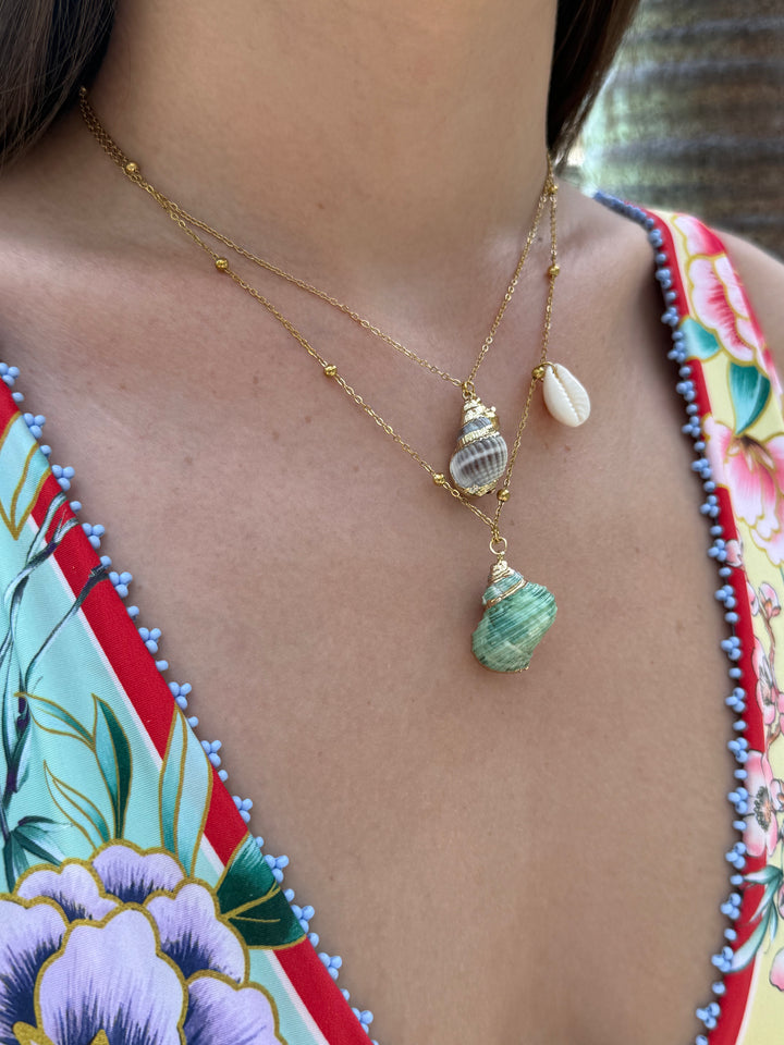 Ariel Green Shell Water Proof Necklaces