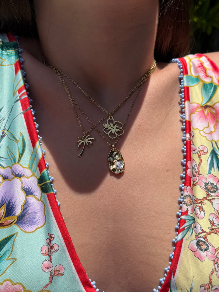 Amapola Stainless Steel Hypoallergenic Gold Necklaces